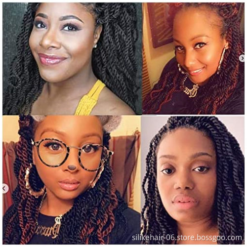 Senegalese Twists Synthetic Braiding Hair Extension 12"18 Inch Crochet Braid Wavy Senegalese Twist Crochet Hair For Black Women